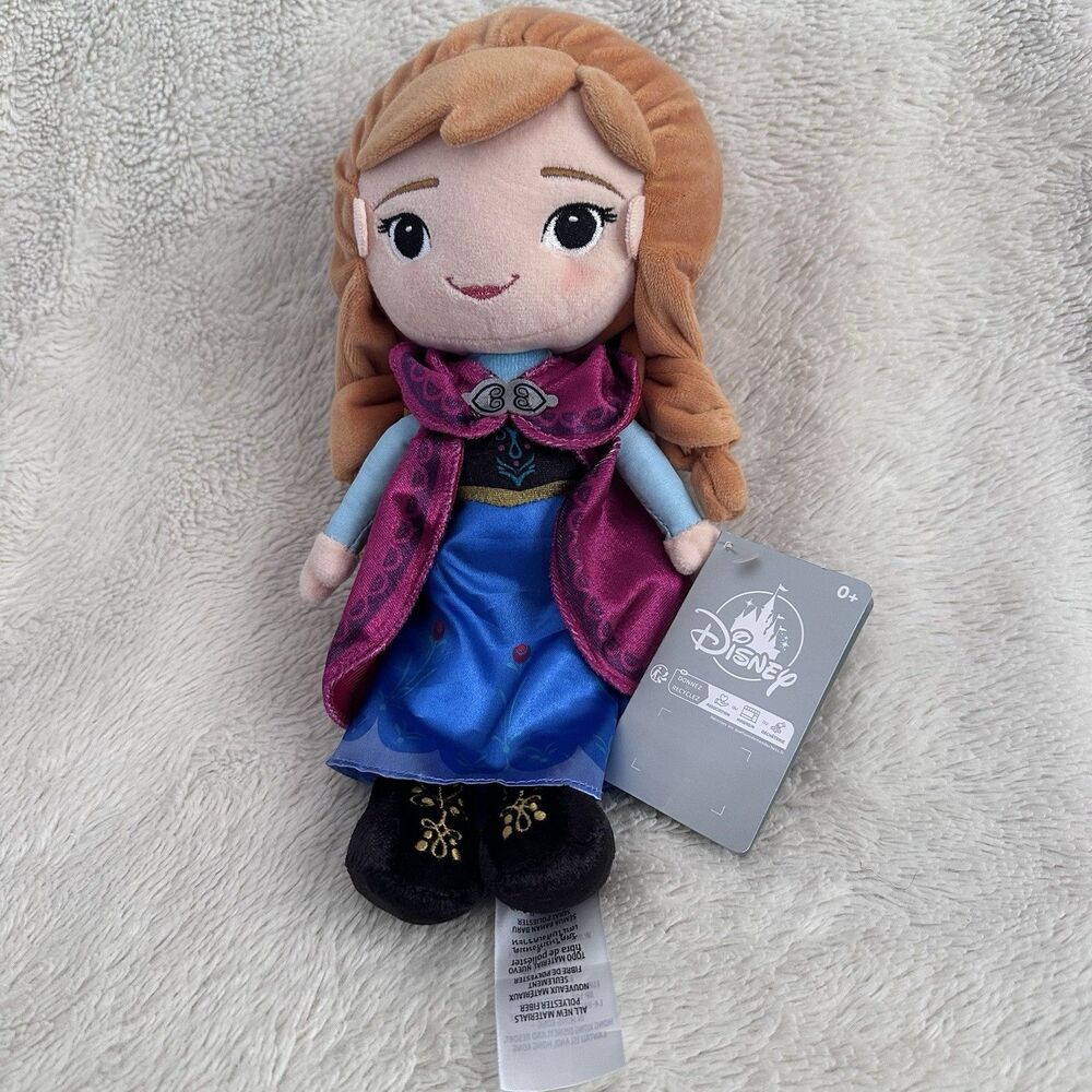 New Disney Parks Princess Frozen Anna Plush Chibi Stuffed Doll Toy